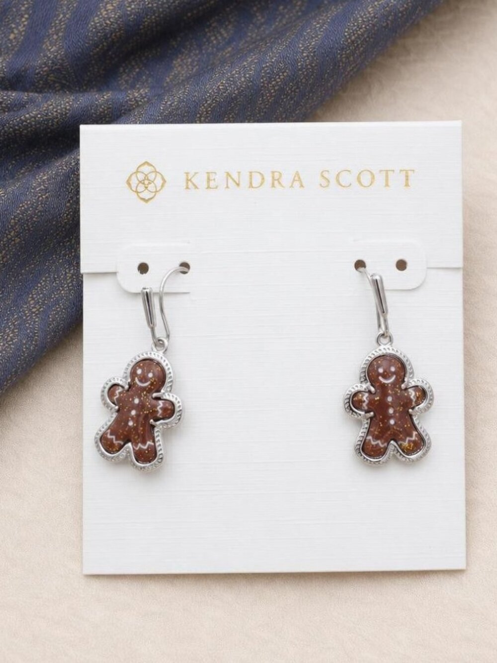 Kendra Scott Gingerbread Silver Drop Earrings
